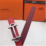 Hermes Gamma belt buckle & Reversible leather strap 13 mm Epsom Red/Wine High