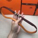 Hermes Gamma belt buckle & Reversible leather strap 13 mm Epsom Orange/Burgundy High