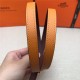 Hermes Gamma belt buckle & Reversible leather strap 13 mm Epsom Orange/Burgundy High