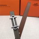 Hermes Gamma belt buckle & Reversible leather strap 13 mm Epsom Grey/Brown High