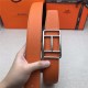 Hermes Cape Town belt buckle & Reversible leather strap 38 mm Togo Orange High