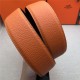 Hermes Cape Town belt buckle & Reversible leather strap 38 mm Togo Orange High