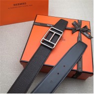 Hermes Cape Town belt buckle & Reversible leather strap 38 mm Togo Coffee High