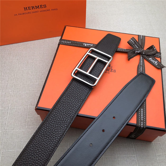 Hermes Cape Town belt buckle & Reversible leather strap 38 mm Togo Coffee High