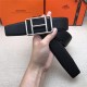 Hermes Cape Town belt buckle & Reversible leather strap 38 mm Togo Black High