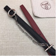 Hermes Chain belt buckle & Reversible leather strap 13 mm Epsom Black/Burgundy High