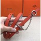 Hermes Chain belt buckle & Reversible leather strap 13 mm Epsom White/Orange High