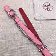 Hermes Chain belt buckle & Reversible leather strap 13 mm Epsom Pink/Red High