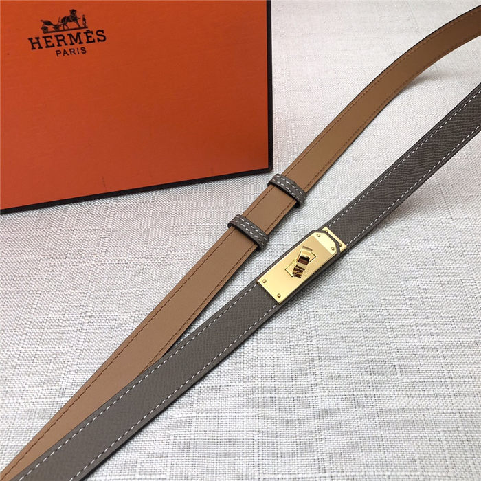 Hermes Kelly 18 belt Epsom Grey High