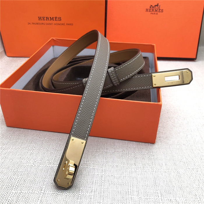 Hermes Kelly 18 belt Epsom Grey High