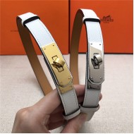 Hermes Kelly 18 belt Epsom White High