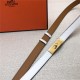 Hermes Kelly 18 belt Epsom White High