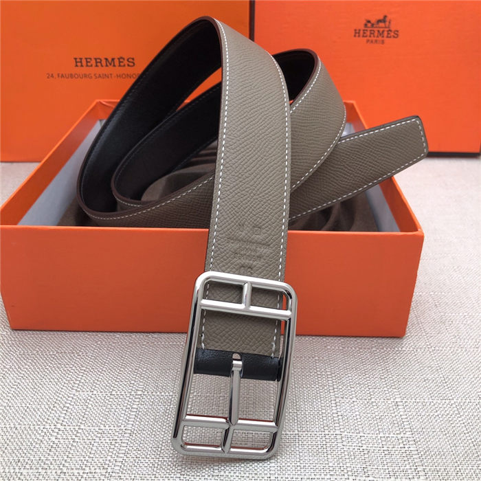 Hermes Cape Code 32 reversible belt Epsom Grey High