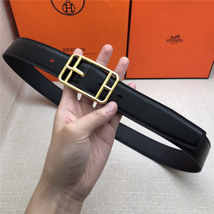 Hermes Cape Code 32 reversible belt Epsom Black High