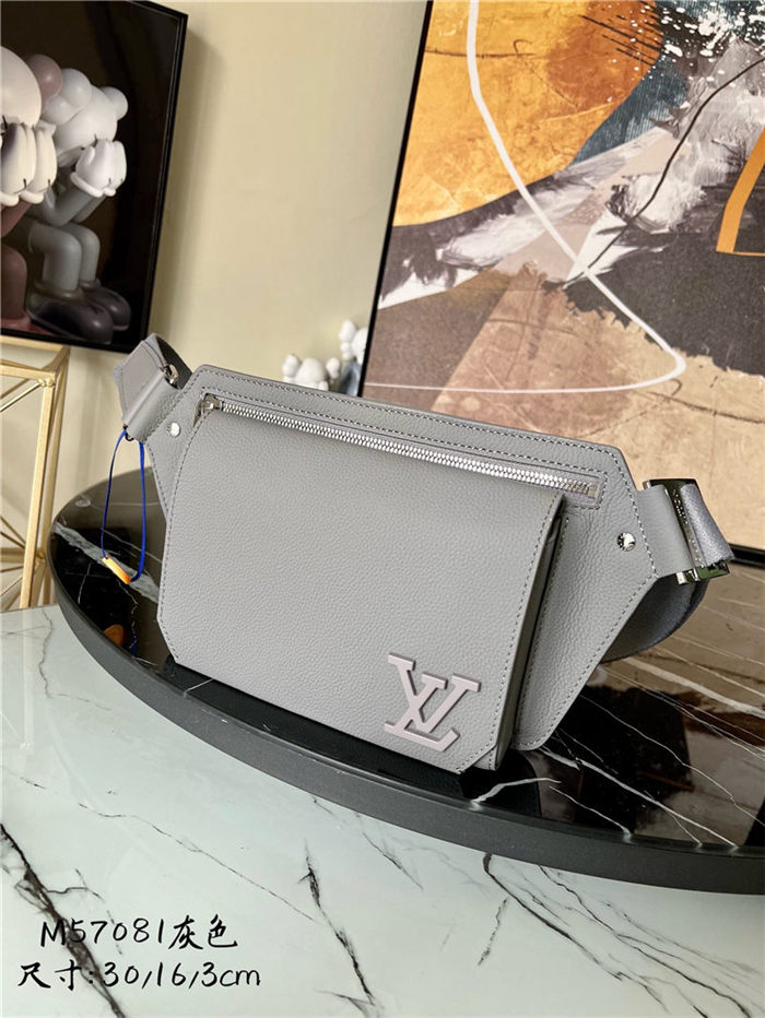 LV Aerogram Slingbag grained calf Grey High