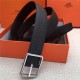 Hermes Code 32 reversible belt Epsom Black with Silver Buckle High