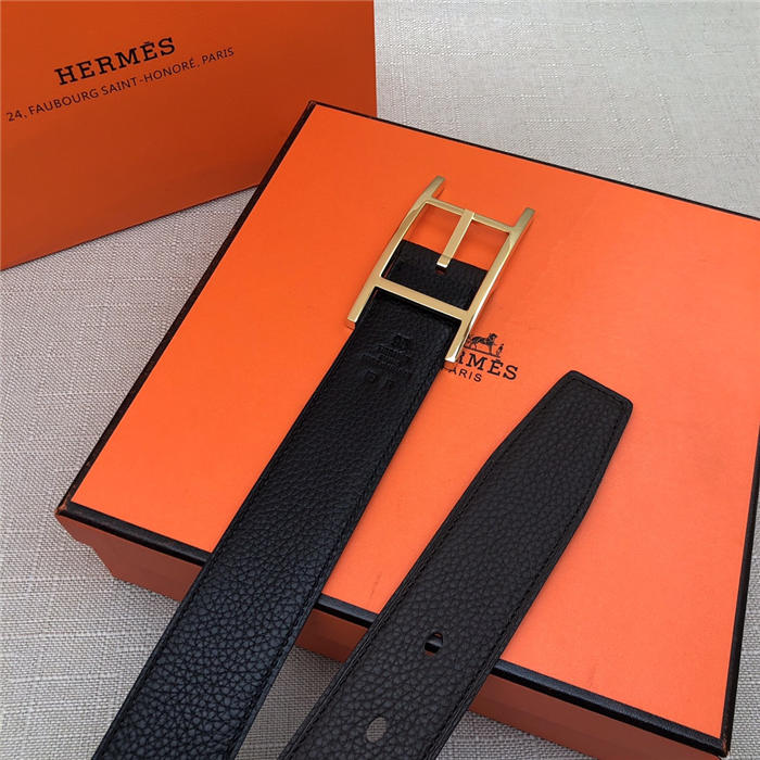 Hermes Quentin reversible belt 32 mm Togo Black/Coffee High