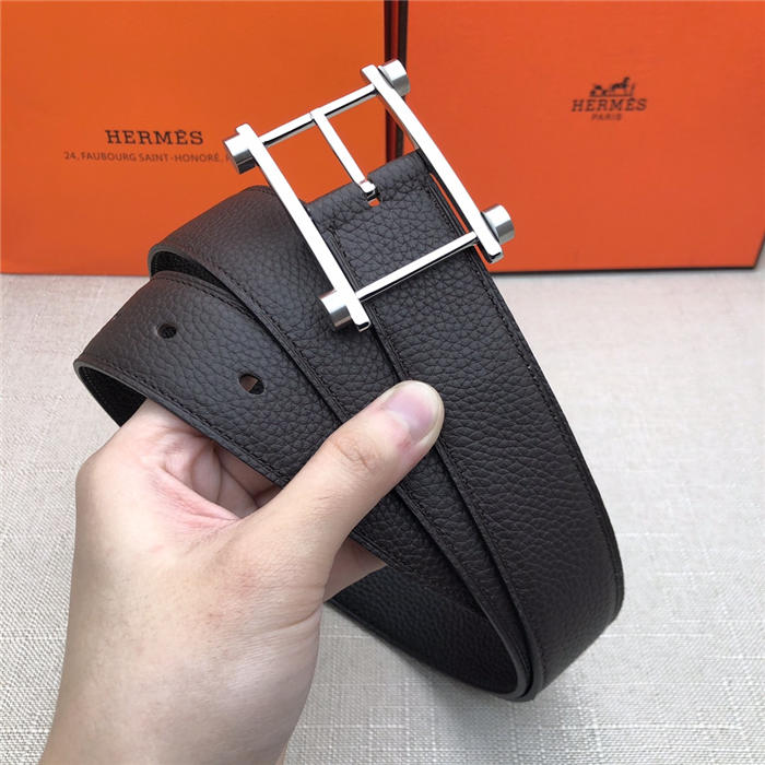 Hermes Reversible belt 32 mm Togo Black/Coffee High