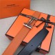 Hermes H au Carre belt buckle & Reversible leather strap 32/38 mm Togo Orange High