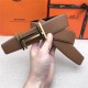 Hermes H au Carre belt buckle & Reversible leather strap 32/38 mm Togo Camel High