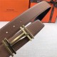 Hermes H au Carre belt buckle & Reversible leather strap 32/38 mm Togo Camel High