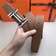 Hermes H au Carre belt buckle & Reversible leather strap 32/38 mm Togo Camel High