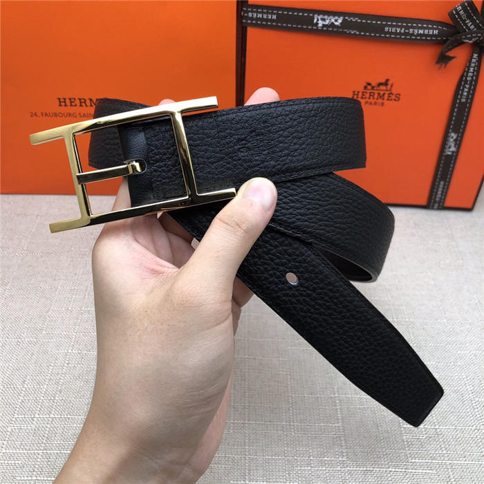 Hermes Quentin reversible belt 32 mm Togo Black High