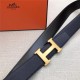 Hermes H belt buckle & reversible strap 32/38 mm Togo Navy High