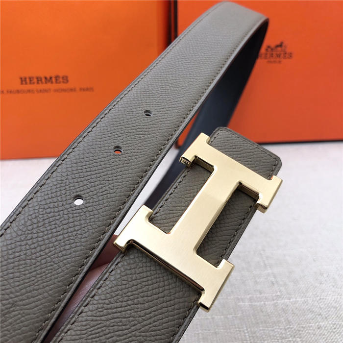 Hermes H belt buckle & reversible strap 32 mm Epsom Grey High