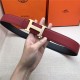 Hermes H belt buckle & reversible strap 32 mm Epsom Wine High