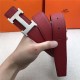 Hermes H belt buckle & reversible strap 32 mm Epsom Wine High