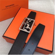 Hermes Carriage reversible Belt 32/38 mm Togo Coffee High