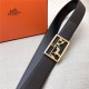 Hermes Carriage reversible Belt 32/38 mm Togo Coffee High