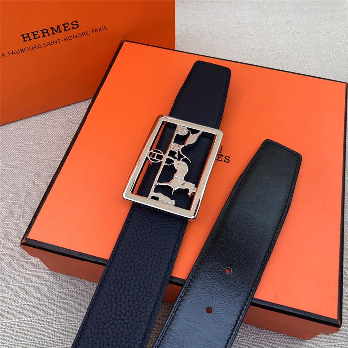 Hermes Carriage reversible Belt 32/38 mm Togo Navy High