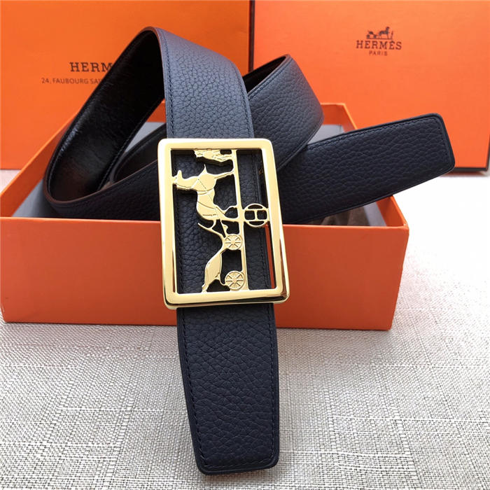 Hermes Carriage reversible Belt 32/38 mm Togo Navy High