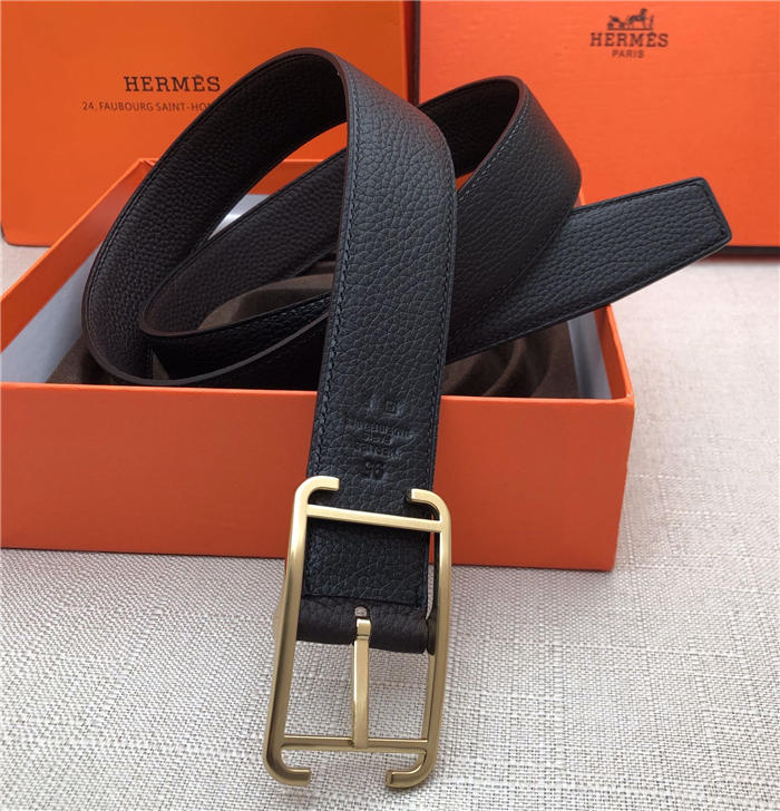 Hermes Society 32 reversible belt Togo Black/Coffee High