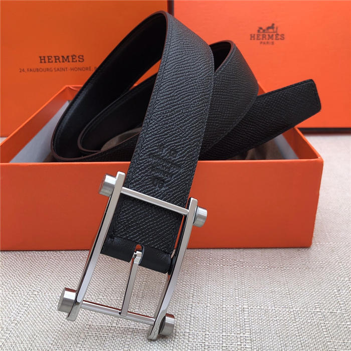 Hermes Reversible belt 32 mm Epsom Black High