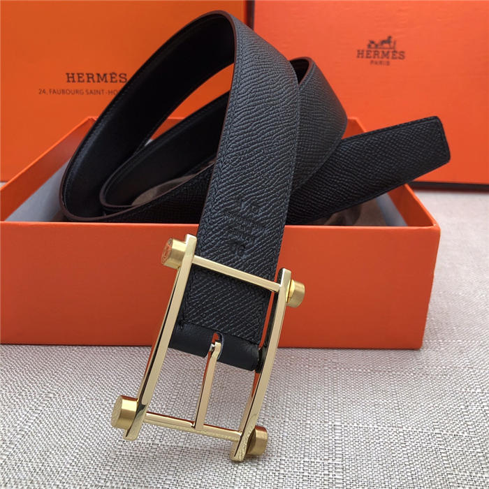 Hermes Reversible belt 32 mm Epsom Black High