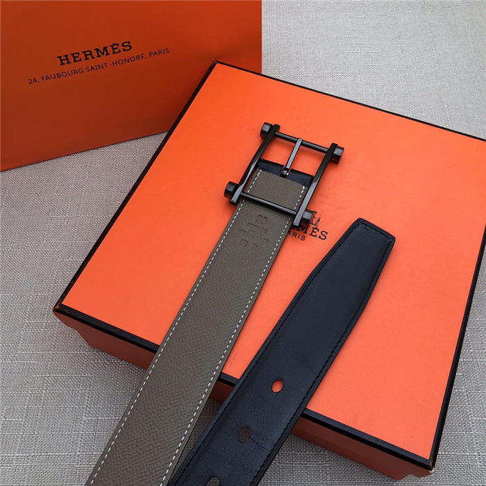 Hermes Reversible belt 32 mm Epsom Grey High