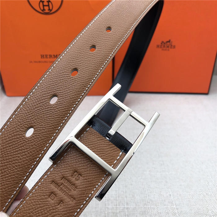 Hermes Quentin reversible belt 32 mm Epsom Camel High