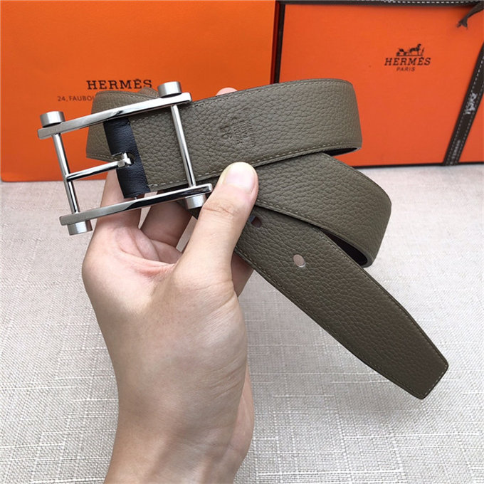 Hermes Reversible belt 32 mm Togo Grey High