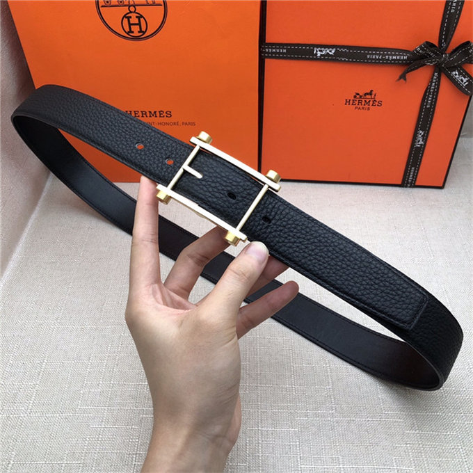 Hermes Reversible belt 32 mm Togo Black High