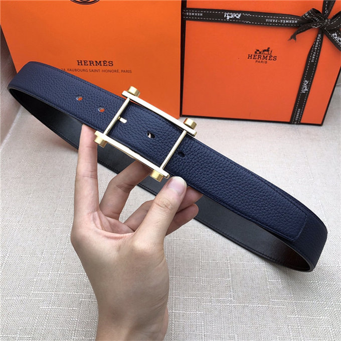 Hermes Reversible belt 32 mm Togo Navy High