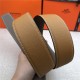 Hermes H belt buckle & reversible strap 32/38 mm Epsom Camel/Grey High