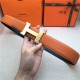 Hermes Constance belt buckle & Reversible leather strap 32/38 mm Togo Orange Brass-Metal High