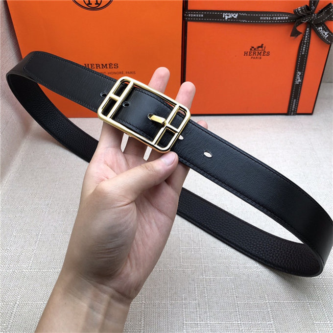 Hermes Cape Code 32 reversible belt Togo Black High