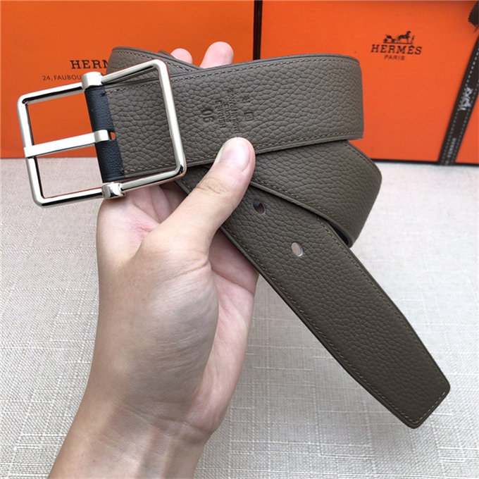 Hermes Reversible Belt 38 mm Togo Grey High