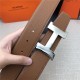 Hermes Constance belt buckle & Reversible leather strap 32/38 mm Togo Camel Shiny-Metal High