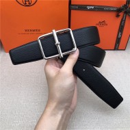 Hermes Batonnet belt buckle & Reversible leather strap 32/38 mm Togo Black High