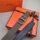 Hermes Batonnet belt buckle & Reversible leather strap 32/38 mm Togo Grey High